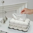 thumbnail image 1 of Tuvgenk Plastic Facial Tissue Covers Rectangular White Tissue Box Decorative Modern Gift Tissue Box for Family, 1 of 6