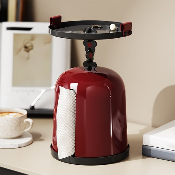 Tuvgenk Plastic Facial Tissue Covers Round Red Tissue Box Gift Stylish Funny Tissue Box for Family