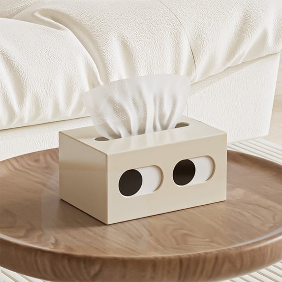 Tuvgenk Plastic Facial Tissue Covers White Rectangular Tissue Box Decorative Home Gift Tissue Box for Friends