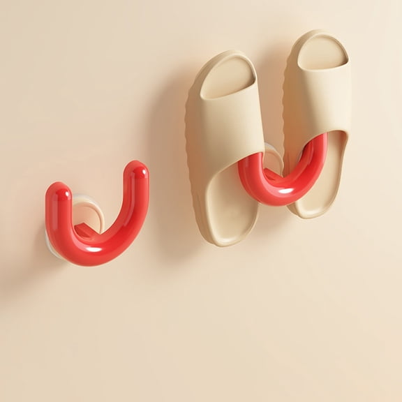 Tuvgenk Plastic Shoe Rack for Entryway Floating Shoe Holder Rack Compact Small Storage Shelves for Indoor, Dorm, and Bedroom,Red