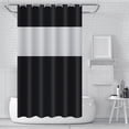 thumbnail image 1 of Tuvgenk Plastic Shower Curtain Black 70.87x70.87in Solid Color Bathroom Curtain Decor Soft Waterproof Washable, 1 of 6