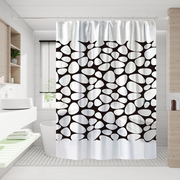 Tuvgenk Plastic Shower Curtain Multicolor Stone 70.86x47.24in Bathroom Curtain Comfort Rings Washable Thick Waterproof