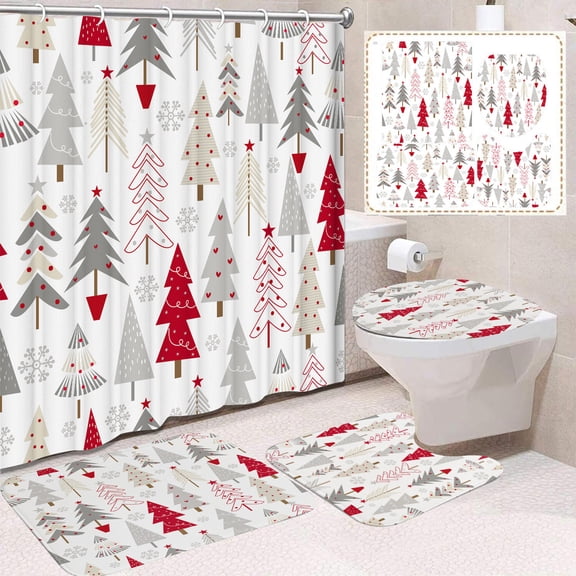 Tuvgenk Plastic Shower Curtain Multicolor Tree 70.8x70.8in Shower Curtain Set Durable Washable Decor