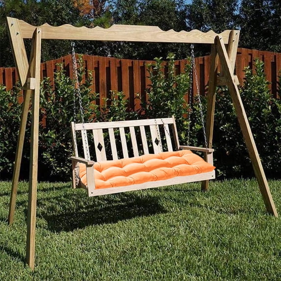 Tuvgenk Porch Swing Bench Cushions Outdoor Seat Cushion Orange Non-Slip Waterproof Bench Pad Polyester Durable Thickened Rocking Chair Pad for Home