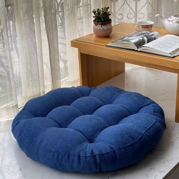 Tuvgenk Pressure Relief Seat Cushions Blue Office Chair Cushion Pad Polyester Comfortable Round Soft Seat Pad for Home