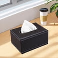thumbnail image 1 of Tuvgenk Pu Facial Tissue Covers Black Rectangular Tissue Box Gift Stylish Decorative Tissue Box for Friends, 1 of 6