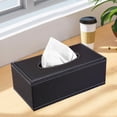 thumbnail image 1 of Tuvgenk Pu Facial Tissue Covers Black Rectangular Tissue Box Stylish Decorative Gift Tissue Box for Friends, 1 of 6