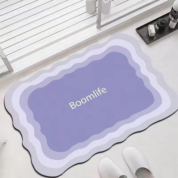 Tuvgenk Quick Dry Bath Mat Non Slip Water Absorbing Bathroom Rugs 2x2 Rectangular Purple Small Floor Rug for Tub