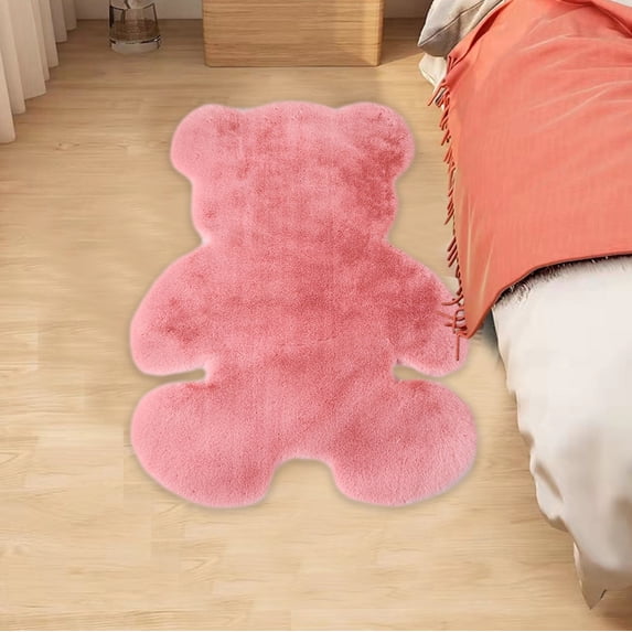 Tuvgenk Quick Dry Bathroom Rugs Absorbent Non Slip Bath Mat 2'X3' Pink Large Novel Animal Shape Shower Floor Mat
