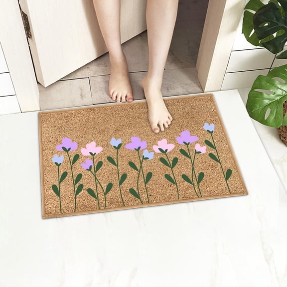 Tuvgenk Quick Dry Bathroom Rugs Absorbent Non Slip Bath Mat Rectangle Tan Small 1'X2' Shower Floor Mat