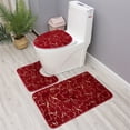 thumbnail image 1 of Tuvgenk Quick Dry Bathroom Rugs Sets 3 Piece Non Slip Absorbent Bath Mat Set Large 1'X2', 1'X2', 2'X3' Red U Shaped Toilet Contour Rug, 1 of 6