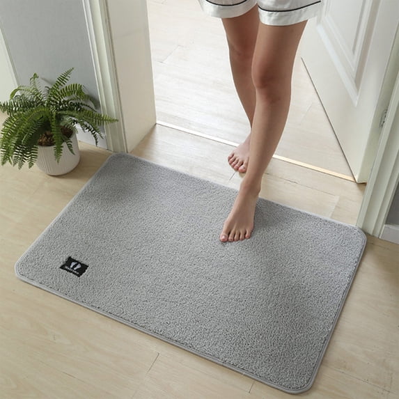 Tuvgenk Quick Drying Bath Mats Non Slip Water Absorbing Bathroom Rug Long Gray 2x3 Rectangle Floor Rug for Shower