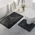thumbnail image 1 of Tuvgenk Quick Drying Bathroom Rugs Set Absorbent Non Slip 2 Piece Toilet Rug Rectangle Large Dark Gray Bathroom Floor Mat for Tub, 1 of 8