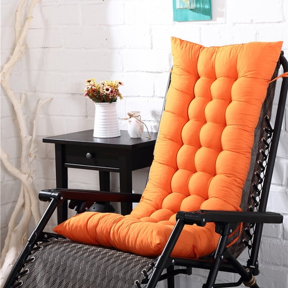 Tuvgenk Recliner Rocking Chair Cushion High Back Orange Non-Slip Tatami Mat Chaise Lounge Cushions Cotton Pressure Relief Thickened Rocker Pad for Indoor Outdoor Patio