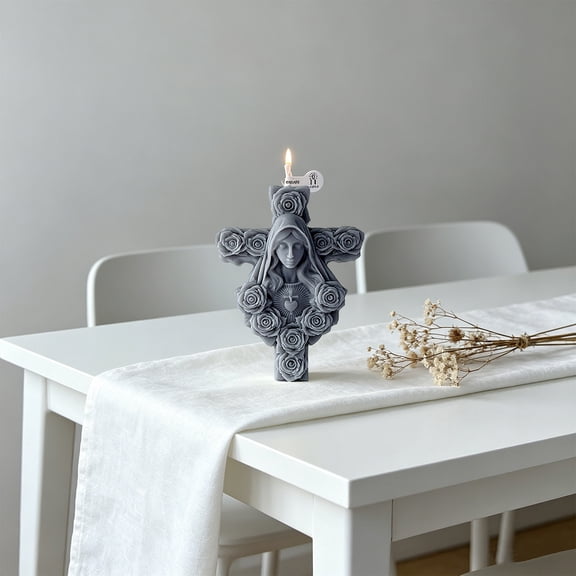 Tuvgenk Sacred Heart Mary Scented Candle – Religious Easter Decor for Home, Party, Confirmation Gift