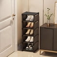 thumbnail image 1 of Tuvgenk Shoe Rack for Entryway Narrow Plastic Stand Shoe Holder Rack 6 Tier Small Compact Storage Shelves for Dorms and Bedrooms,Black, 1 of 6
