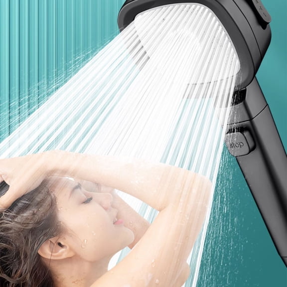 Tuvgenk Shower Head Handheld Rv High Pressure Detachable Shower Head 4 Spray Modes Black Plastic Replacement for Home Bathroom