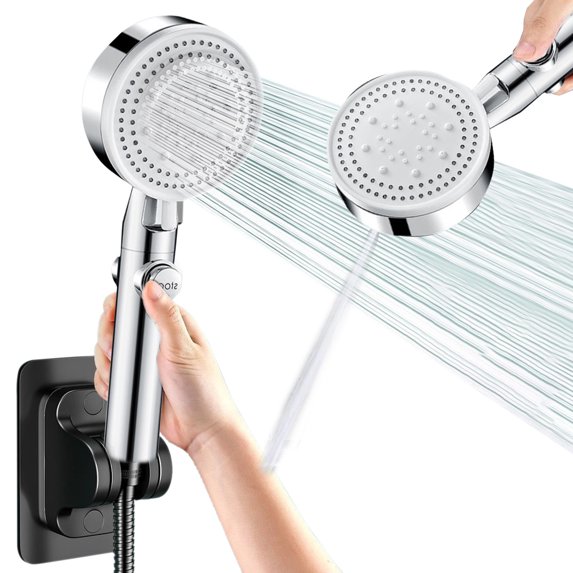 Tuvgenk Shower Head High Pressure Handheld Rv Detachable Shower Head 6 Spray Modes Silver Plastic Replacement for Home Bathroom