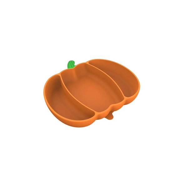 Tuvgenk Silicone Dinner Dinner Plates Animals Monkeys Divided Buffet Plates Orange Three-Cell Grid Plates