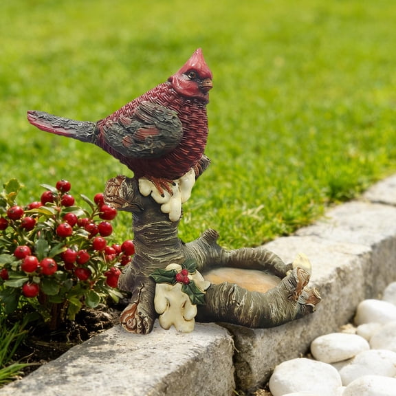 Tuvgenk Small Red Cardinal Resin Bird – Outdoor Garden Statue for Courtyard, Tree Branch, Yard Decor
