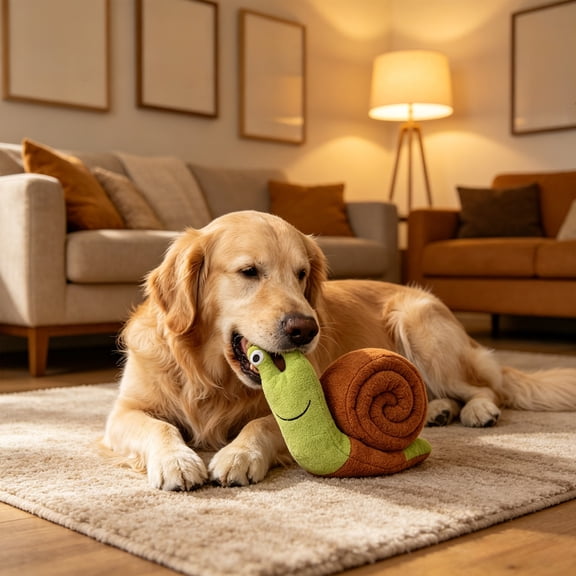 Tuvgenk Snail Shaped Dog Puzzle Toy Hide Treat Interactive Play Design Rollable Storage Structure Mental Stimulation Toy for Daily Entertainment