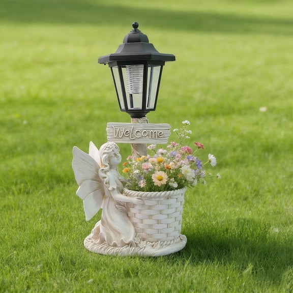 Tuvgenk Solar Landscape & Walkway Lights Adjustable Head Lamp Color Changing Landscape Light Dusk Till Dawn Rust Resistant Ornament Angel Resin