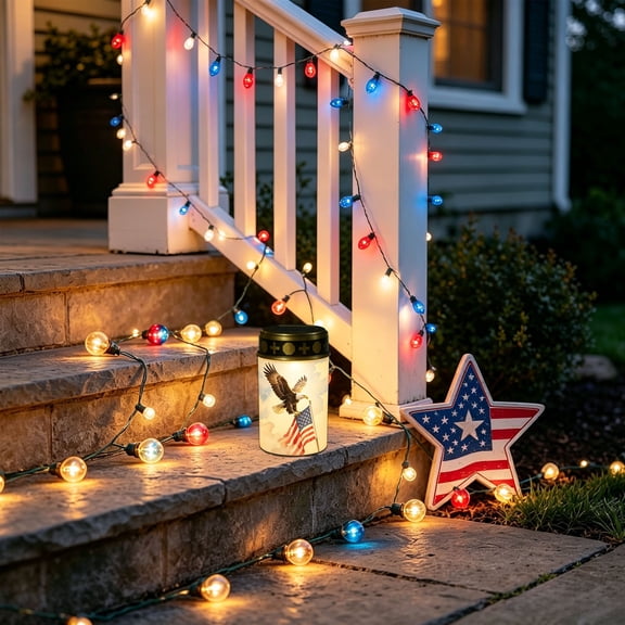 Tuvgenk Solar Landscape & Walkway Lights Color Changing Adjustable Head Lamp Landscape Light Motion Sensing ANIMAL MOTIF 4th Of July Plastic for Bedroom, Garage