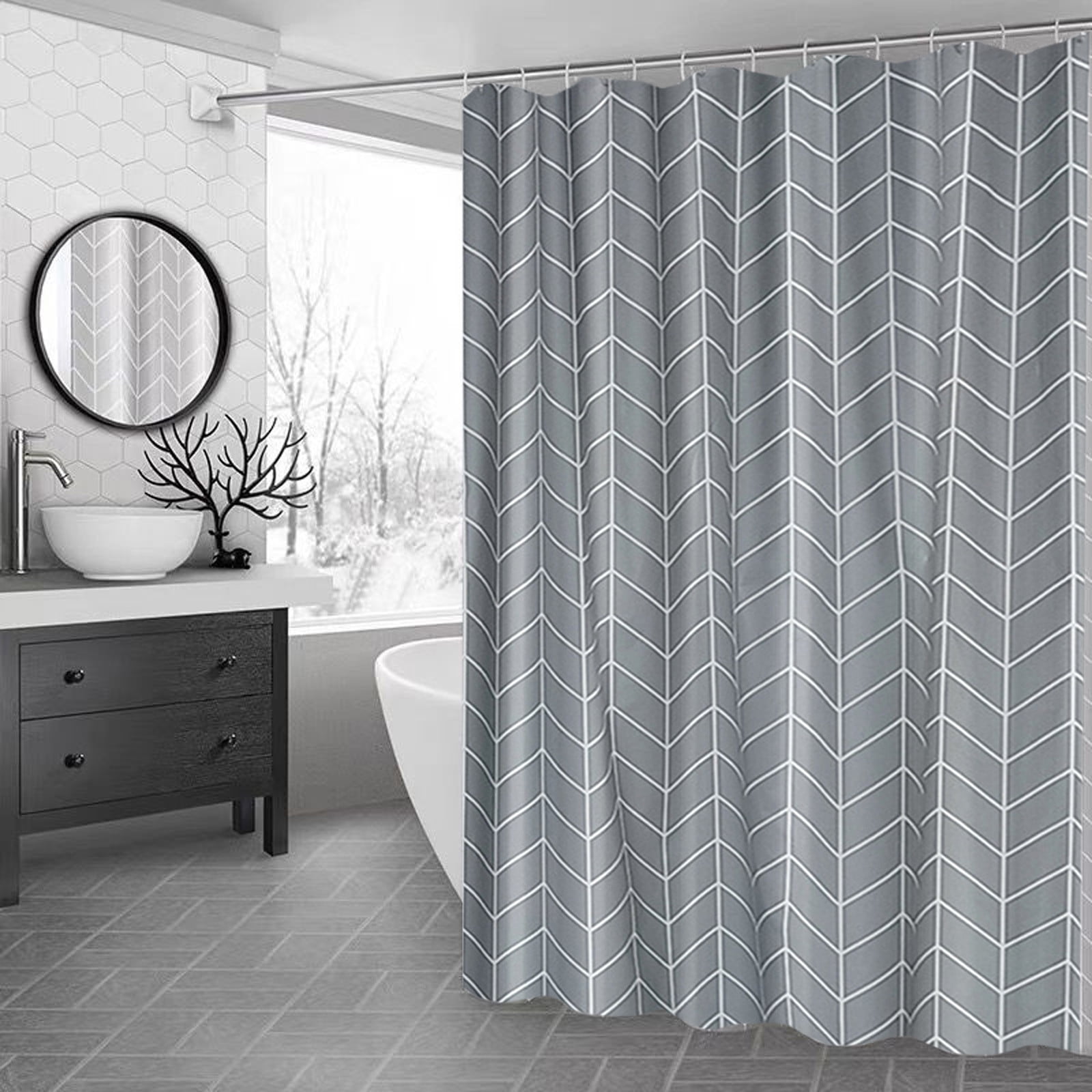 796a6a Color Tuvgenk Solid Color Plastic Shower Curtain 70.86x47.24in Gray Bathroom ...