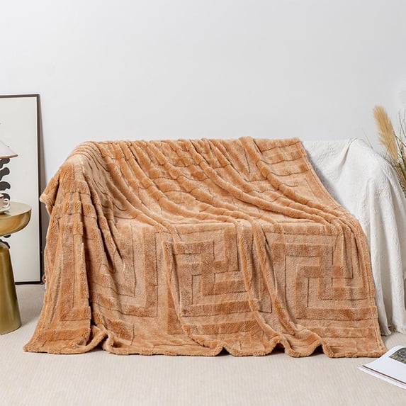 Tuvgenk Solid Color Quilts Brown Crib/Toddler Bed Flock Blanket Thick Winter Durable Comforters