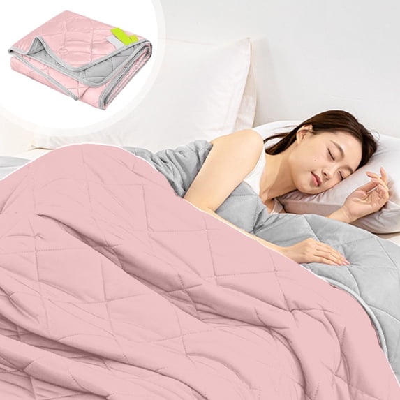 Tuvgenk Solid Color Quilts Pink Twin Polyester Blanket Comfort Summer Lightweight Cooling Travel Cover Blanket for Beds