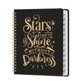 thumbnail image 1 of Tuvgenk Spiral Notebook A4 Black Subject Notebook Thick Stars Travel Diary with Separating Pages, 1 of 8