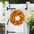 thumbnail image 1 of Tuvgenk Spring Wreaths Front Door Wreath Artificial Flower Pvc 16 inch Orange Hanging Door Sign Home Decor, 1 of 6