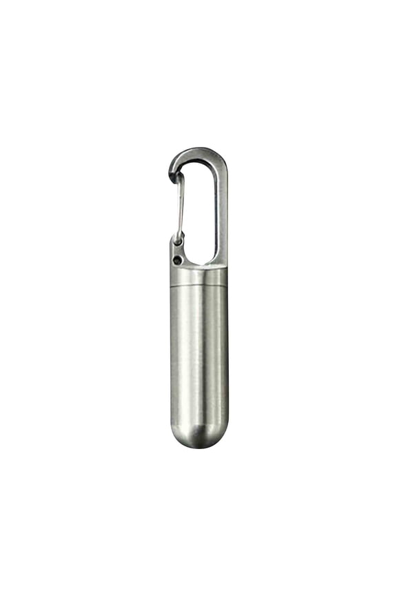 Stainless Steel Mini Pill Holder Keychain Waterproof Airtight Storage Box for Men And Women