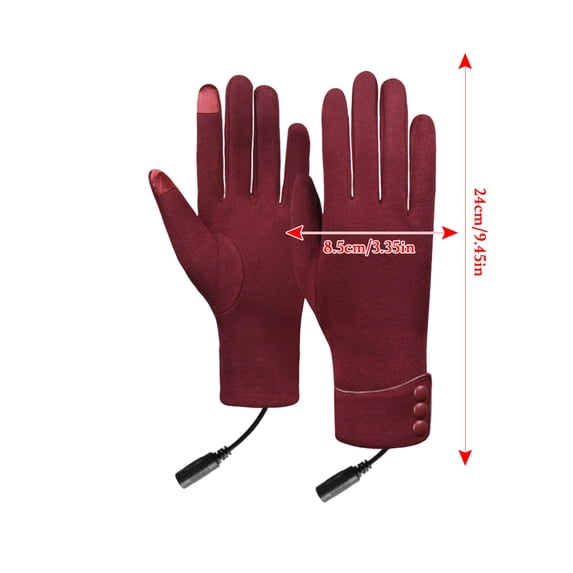 Tuvgenk Thermal Rechargeable Heated Gloves Outdoor Reusable Adult Hand Warmers Gloves Red Durable Cycling Gloves