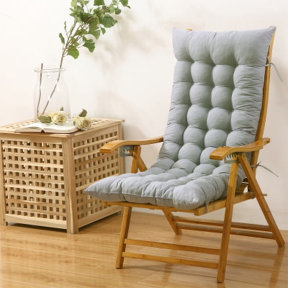 Tuvgenk Thickened Recliner Rocking Chair Cushion Gray High Back Tatami Mat Chaise Lounge Cushions Cotton Rocker Pad for Indoor Outdoor Patio