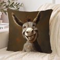 thumbnail image 1 of Tuvgenk Throw Pillow Covers 18x18 In Embroidered Indoors Polyester Pillowcases Decor Gray Donkey for Couch, 1 of 6