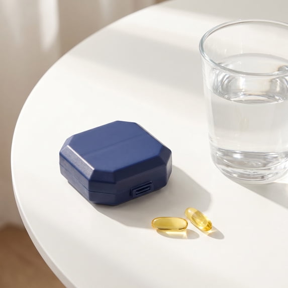 Tuvgenk Travel Pill Organizer with 6 Compartments, Waterproof Medicine Box for Vitamins, Supplements & Daily Pills