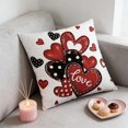 thumbnail image 1 of Tuvgenk Valentine's Day Pillow Covers 18x18 Inch Black Red Heart Decorative Throw Pillow Covers Valentines Cushion Case for Bedroom Sofa Couch Holiday Festivals Home Decor, 1 of 6