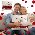 thumbnail image 1 of Tuvgenk Valentines Day Decorative Pillow Covers 18x18 Inch Set of 1 Red Heart Print Soft Polyester Cover for Couch Bedroom Sofa Decor, 1 of 6