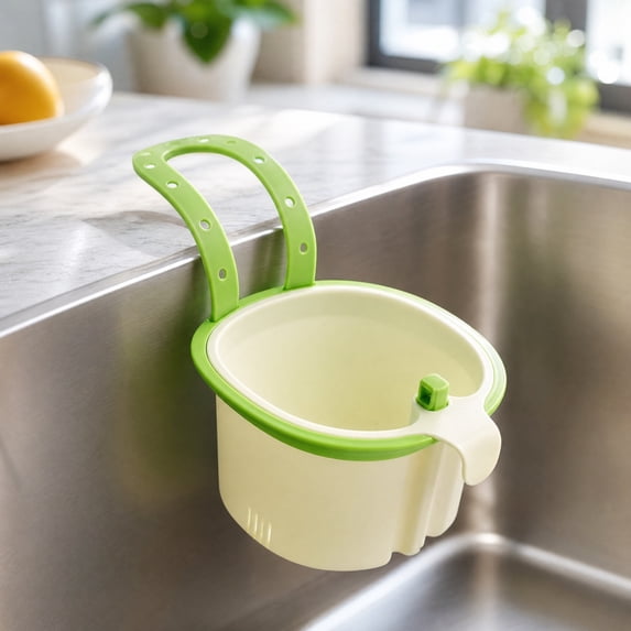 Tuvgenk Wall-Mounted Sink Drain Basket, Multifunctional Hanging Organizer for Washing Vegetables and Fruit, Kitchen Storage Caddy