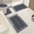 thumbnail image 1 of Tuvgenk Water Absorbing Bath Mat Set Non Slip Quick Dry 4 Piece Toilet Rug Large U Shaped Gray Rubber Bathroom Floor Rug for Shower, 1 of 8