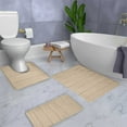 thumbnail image 1 of Tuvgenk Water Absorbing Bathroom Rug Set Quick Drying 3 Piece Toilet Rugs Bathroom U Shaped Tan Small Floor Mat for Tub, 1 of 5
