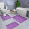 thumbnail image 1 of Tuvgenk Water Absorbing Bathroom Rug Set Quick Drying 3 Piece Toilet Rugs Small Bathroom Purple U Shaped Floor Mat for Tub, 1 of 5