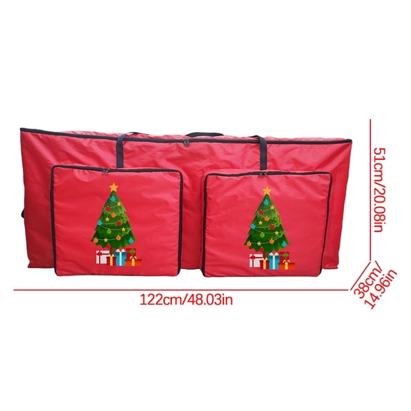 Tuvgenk Water Resistant Christmas Tree Storage Bag 48*20*15 In Durable Red Storage Bags Zipper Practical for Home Use