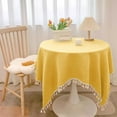 thumbnail image 1 of Tuvgenk Waterproof Small Round Tablecloth 60%Cotton,40%Linen 35*35 Tablecloth Round Yellow Decorations Tablecloths, 1 of 6