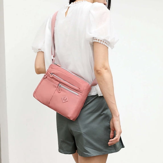 Tuvgenk Women Nylon Shoulder Bag Crossbody Bag Waterproof Large Capacity Multi-Pocket Durable for Daily Travel Work Shopping