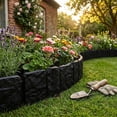 thumbnail image 1 of Tuvgenk Yard Garden Fence 9.6 x 3.9 in Black Resin, Landscape Edging Easy Assembly for Landscape Panels, Patios with Ground Stakes, 1 of 6