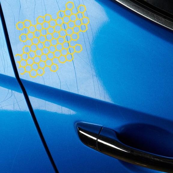Tuvgenk Yellow Car Stickers Plastic Honeycomb Deco Stickers Metallic Scrapbooking Stickers