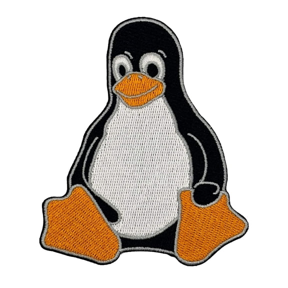 Tux the Linux Penguin Embroidered Iron-on Patch | Clayton Jewelry Labs