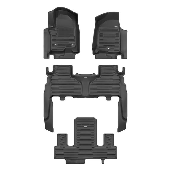 TuxMat - For Cadillac Escalade 7-Seater 2021-2026 Models - Custom Car Mats - Maximum Coverage, All Weather, Laser Measured - This Full Set Includes 1st, 2nd and 3rd Rows
